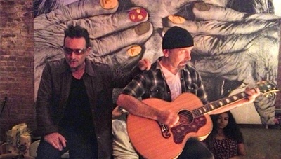 Video: Bono & The Edge Play 'Sunday Bloody Sunday' at a Dinner Party